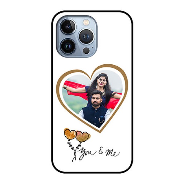 iPhone 13 Pro Custom Glass Mobile Case - You & Me Design