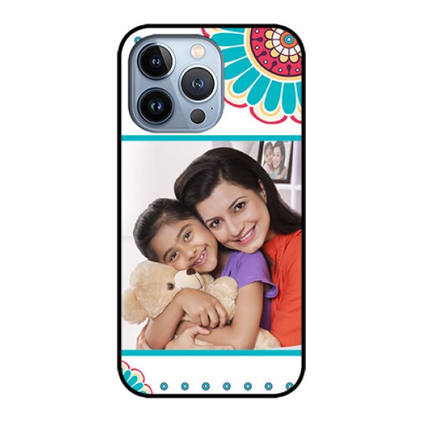 iPhone 13 Pro Custom Glass Phone Case - Flower Design