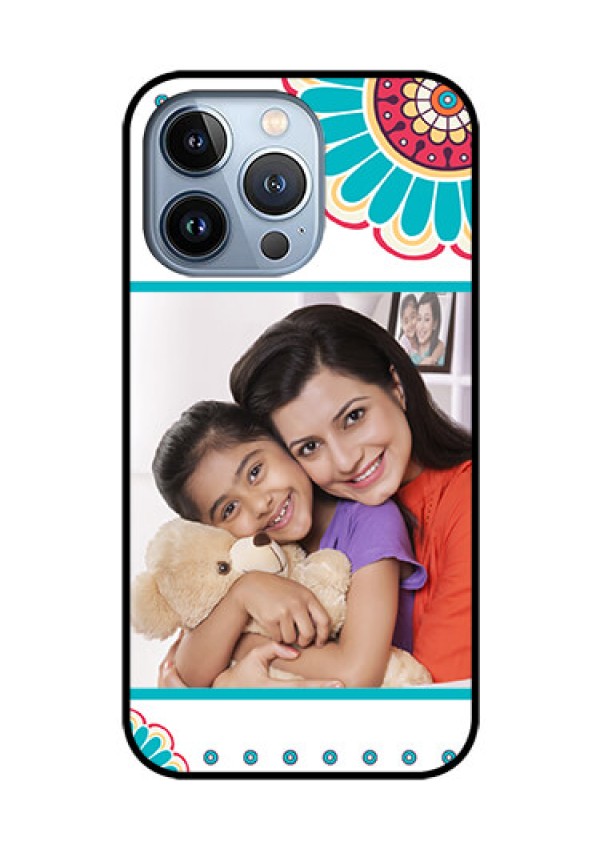iPhone 13 Pro Custom Glass Phone Case - Flower Design