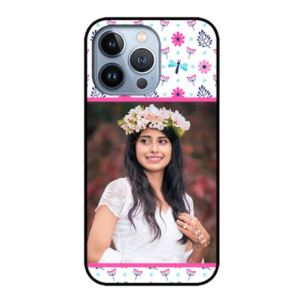 iPhone 13 Pro Photo Printing on Glass Case - Colorful Flower Design