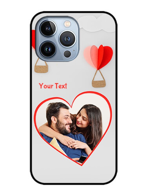Custom iPhone 13 Pro Custom Glass Mobile Case - Parachute Love Design