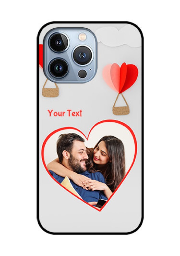 iPhone 13 Pro Custom Glass Mobile Case - Parachute Love Design