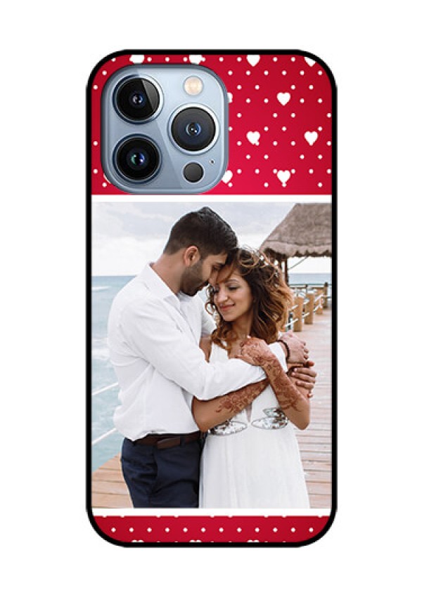 iPhone 13 Pro Photo Printing on Glass Case - Hearts Mobile Case Design