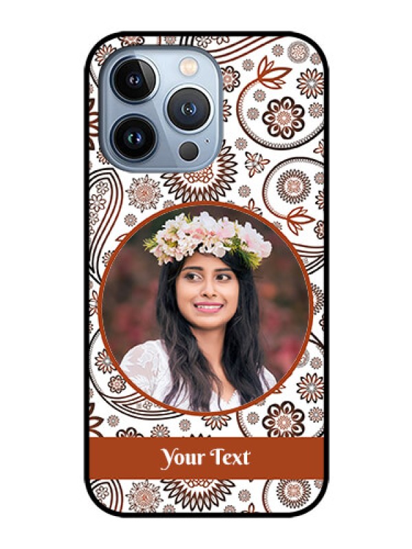 Custom iPhone 13 Pro Custom Glass Mobile Case - Abstract Flower Design