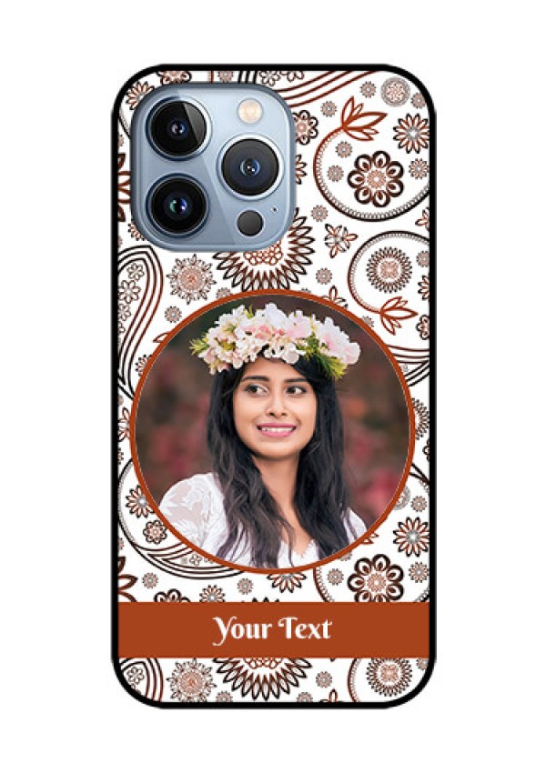iPhone 13 Pro Custom Glass Mobile Case - Abstract Flower Design