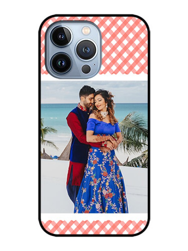 Custom iPhone 13 Pro Personalized Glass Phone Case - Pink Pattern Design