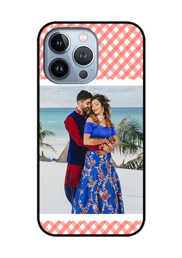 iPhone 13 Pro Personalized Glass Phone Case - Pink Pattern Design