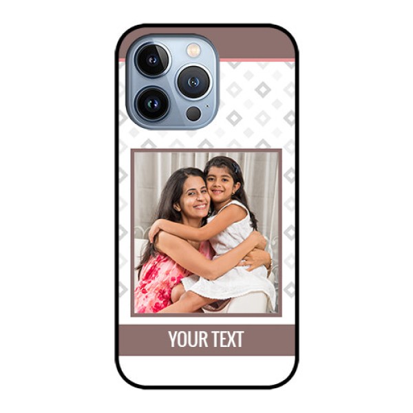 iPhone 13 Pro Photo Printing on Glass Case - Simple Diamond Design