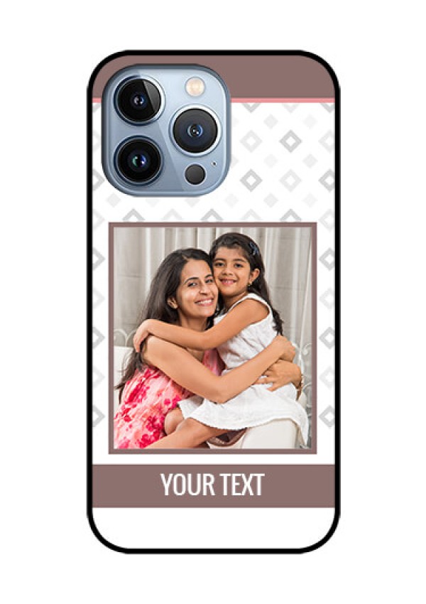 iPhone 13 Pro Photo Printing on Glass Case - Simple Diamond Design