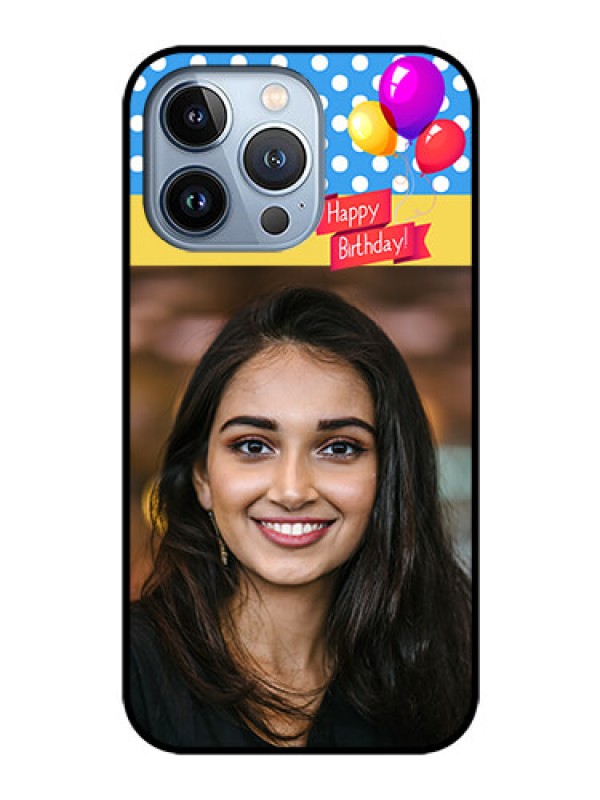 Custom iPhone 13 Pro Custom Glass Mobile Case - Happy Birthday Design