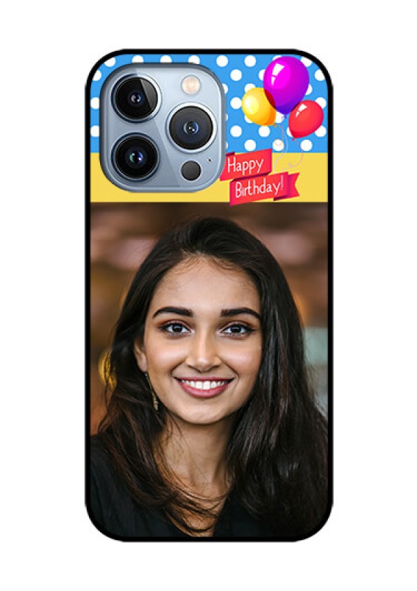 iPhone 13 Pro Custom Glass Mobile Case - Happy Birthday Design