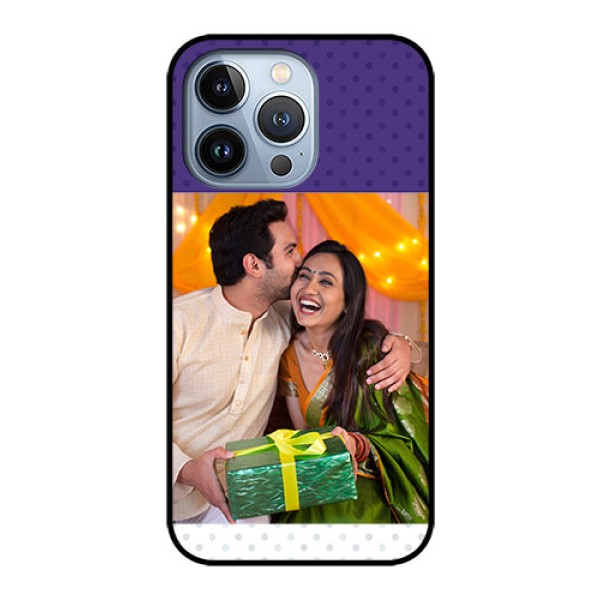 iPhone 13 Pro Personalized Glass Phone Case - Violet Pattern Design iPhone 13 Pro Personalized Glass Phone Case - Violet Pattern Design