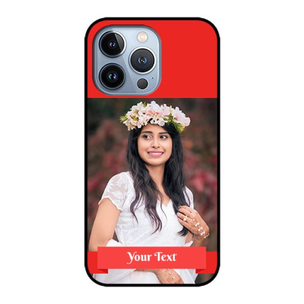 iPhone 13 Pro Custom Glass Phone Case - Simple Red Color Design iPhone 13 Pro Custom Glass Phone Case - Simple Red Color Design
