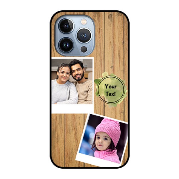 iPhone 13 Pro Custom Glass Phone Case - Wooden Texture Design