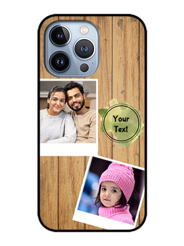 Custom iPhone 13 Pro Custom Glass Phone Case - Wooden Texture Design