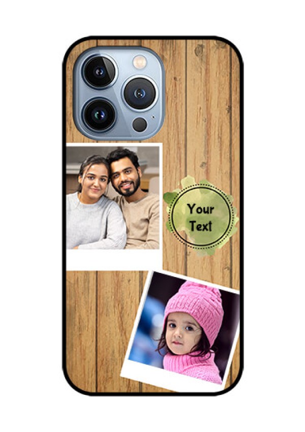 iPhone 13 Pro Custom Glass Phone Case - Wooden Texture Design