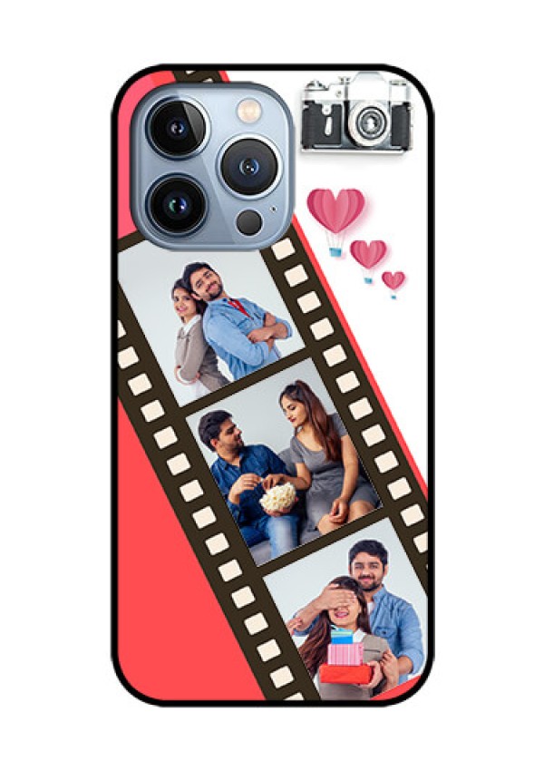 iPhone 13 Pro Personalized Glass Phone Case - 3 Image Holder with Film Reel