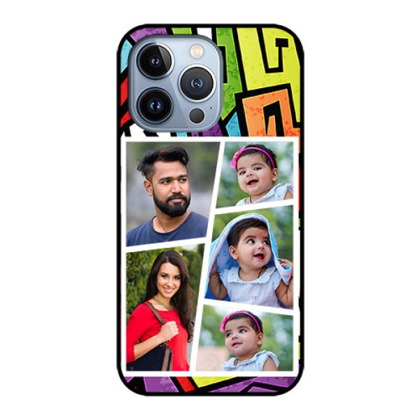 iPhone 13 Pro Custom Glass Phone Case - Graffiti pattern Design
