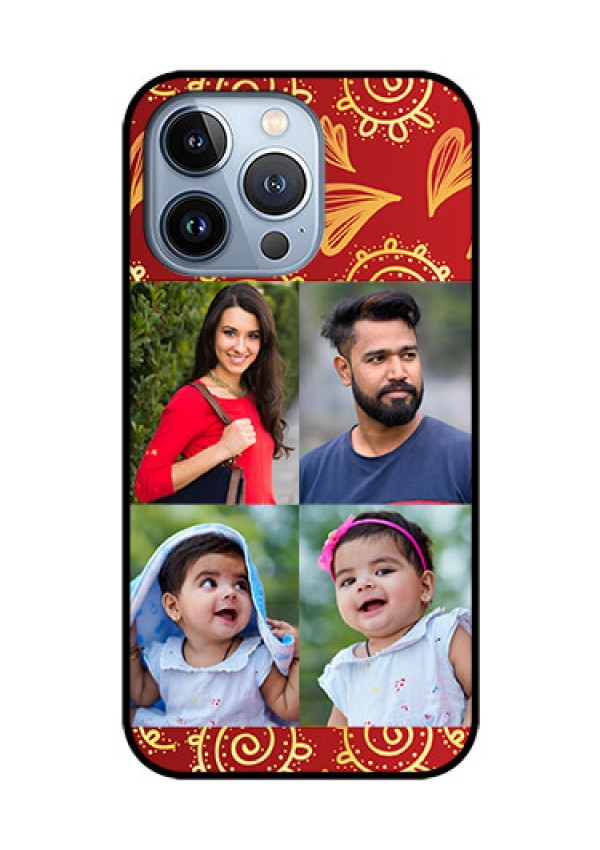 iPhone 13 Pro Photo Printing on Glass Case - 4 Image Traditional Design