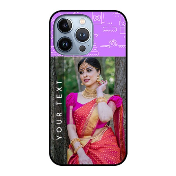 iPhone 13 Pro Custom Glass Mobile Case - Birthday Icons Design