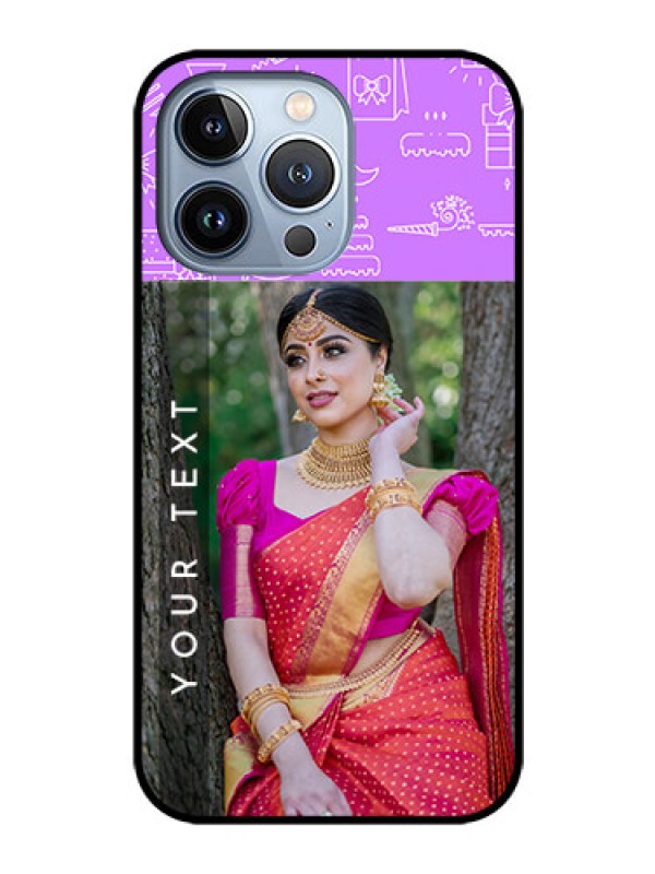 Custom iPhone 13 Pro Custom Glass Mobile Case - Birthday Icons Design