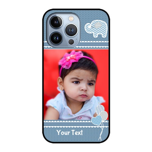 iPhone 13 Pro Photo Printing on Glass Case - with Kids Pattern Design