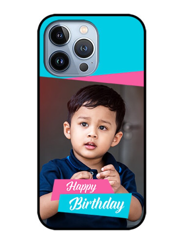 Custom iPhone 13 Pro Personalized Glass Phone Case - Image Holder with 2 Color Design