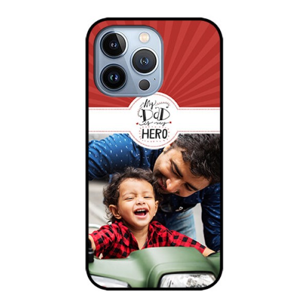 iPhone 13 Pro Photo Printing on Glass Case - My Dad Hero Design