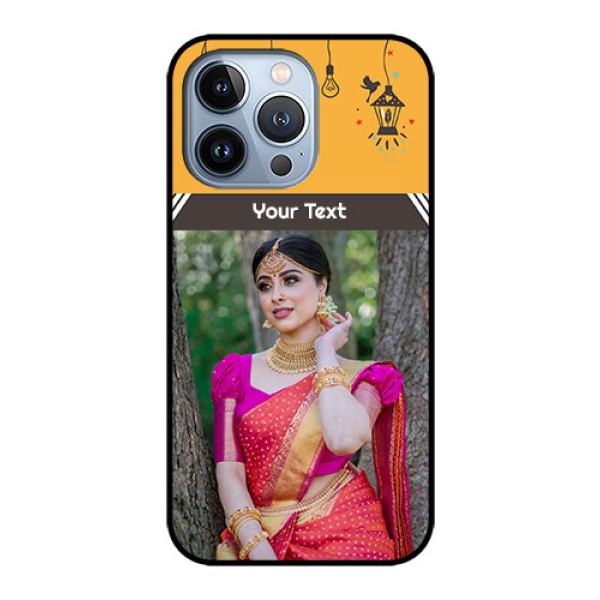 iPhone 13 Pro Custom Glass Mobile Case - with Family Picture and Icons