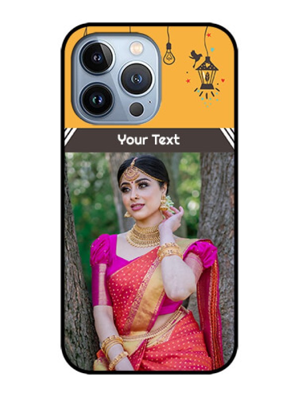 Custom iPhone 13 Pro Custom Glass Mobile Case - with Family Picture and Icons