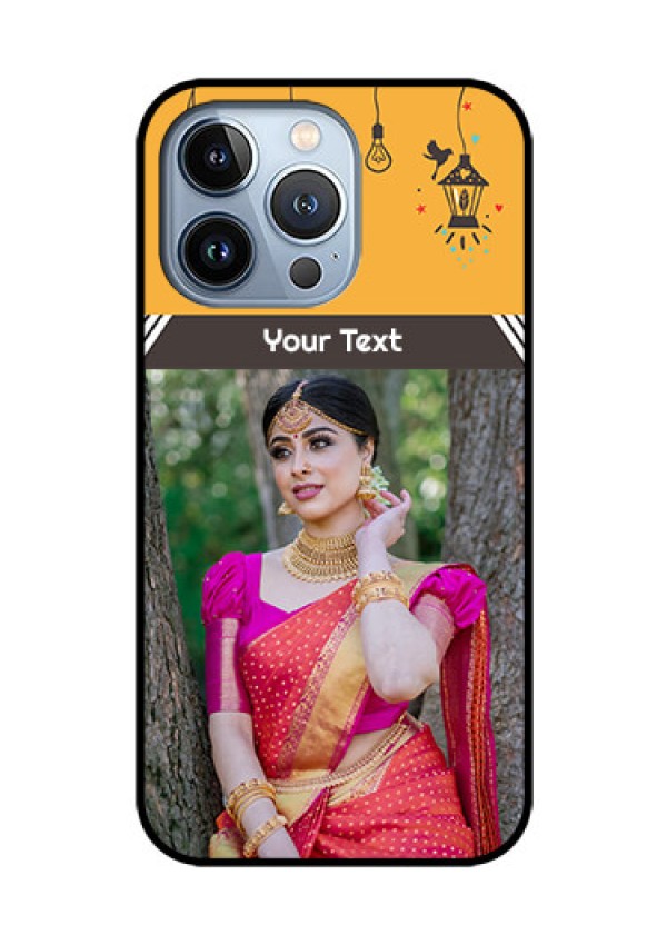 iPhone 13 Pro Custom Glass Mobile Case - with Family Picture and Icons