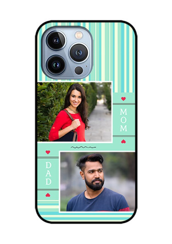 iPhone 13 Pro Custom Glass Phone Case - Mom & Dad Pic Design