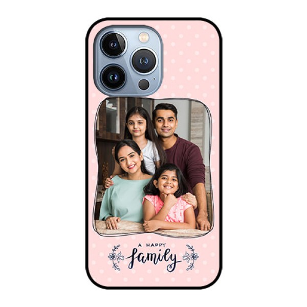 iPhone 13 Pro Custom Glass Phone Case - Family with Dots Design iPhone 13 Pro Custom Glass Phone Case - Family with Dots Design