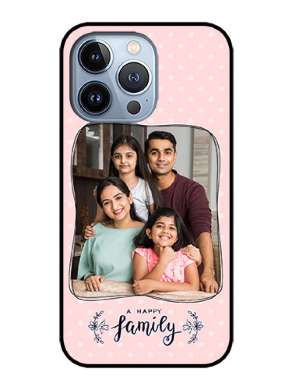 Custom iPhone 13 Pro Custom Glass Phone Case - Family with Dots Design