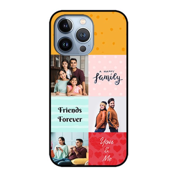 iPhone 13 Pro Personalized Glass Phone Case - Images with Quotes Design