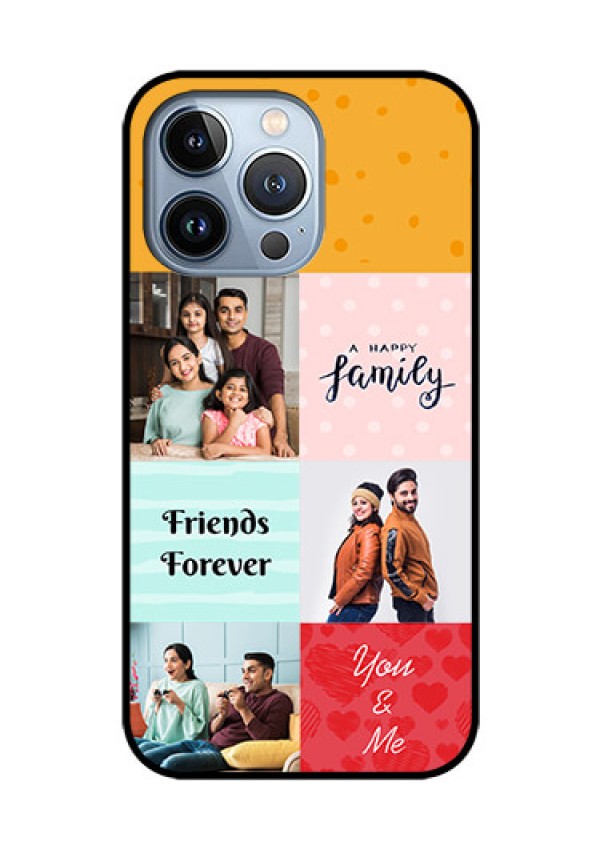 iPhone 13 Pro Personalized Glass Phone Case - Images with Quotes Design