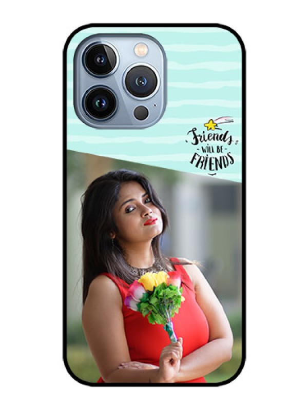 Custom iPhone 13 Pro Custom Glass Phone Case - Friends Picture Icon Design