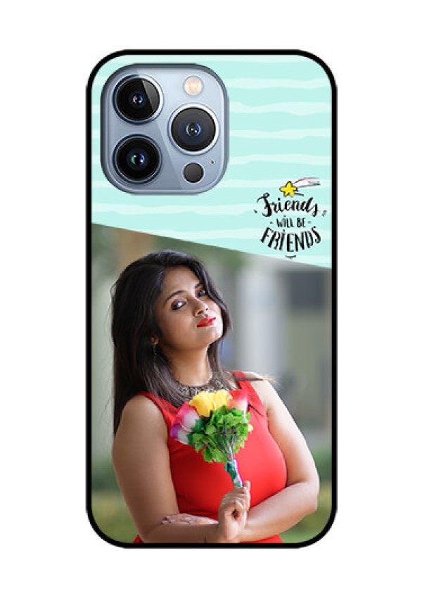 iPhone 13 Pro Custom Glass Phone Case - Friends Picture Icon Design