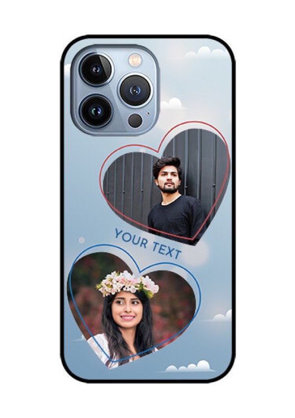 iPhone 13 Pro Custom Glass Mobile Case - Blue Color Couple Design
