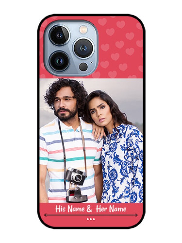 Custom iPhone 13 Pro Photo Printing on Glass Case - Simple Love Design
