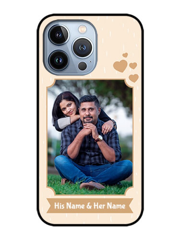 Custom iPhone 13 Pro Custom Glass Phone Case - with confetti love design