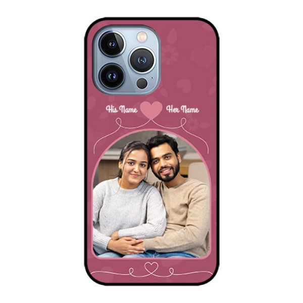 iPhone 13 Pro Photo Printing on Glass Case - Love Floral Design