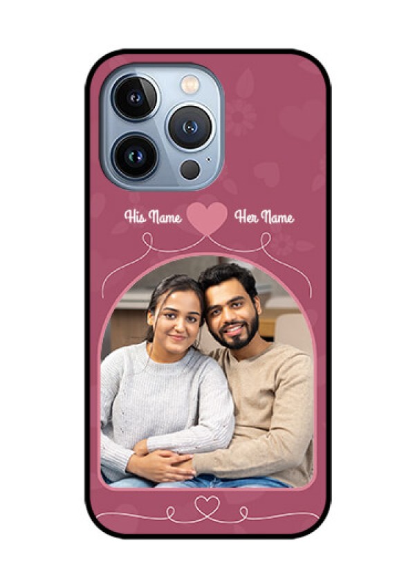 iPhone 13 Pro Photo Printing on Glass Case - Love Floral Design