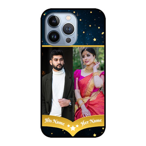 iPhone 13 Pro Custom Glass Phone Case - Galaxy Stars Backdrop Design