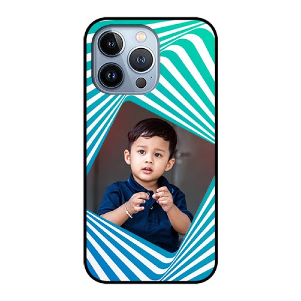 iPhone 13 Pro Personalized Glass Phone Case - Abstract Spiral Design