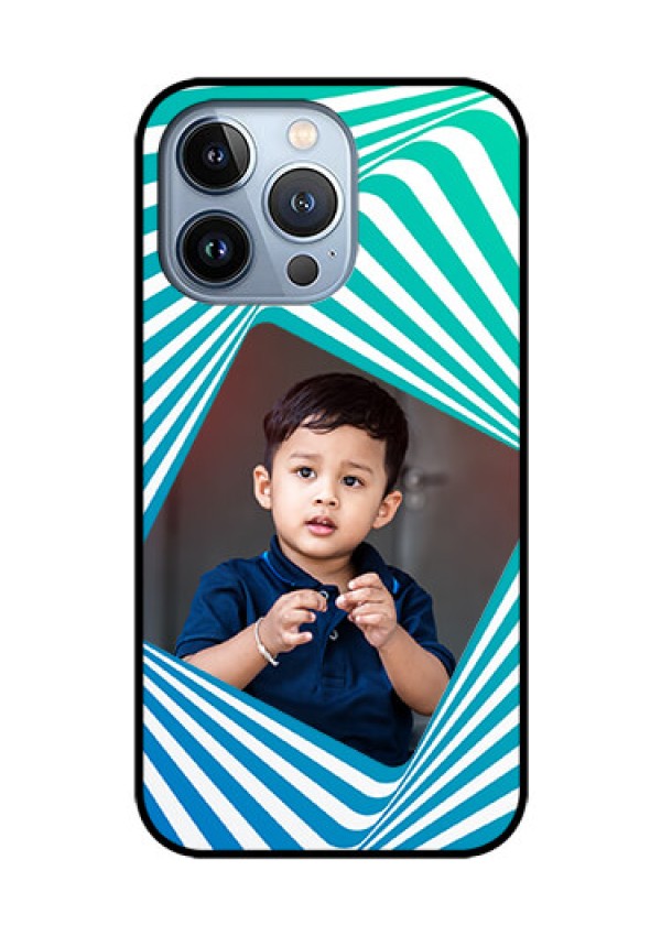 iPhone 13 Pro Personalized Glass Phone Case - Abstract Spiral Design