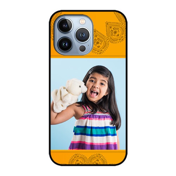 iPhone 13 Pro Personalized Glass Phone Case - Photo Wedding Design