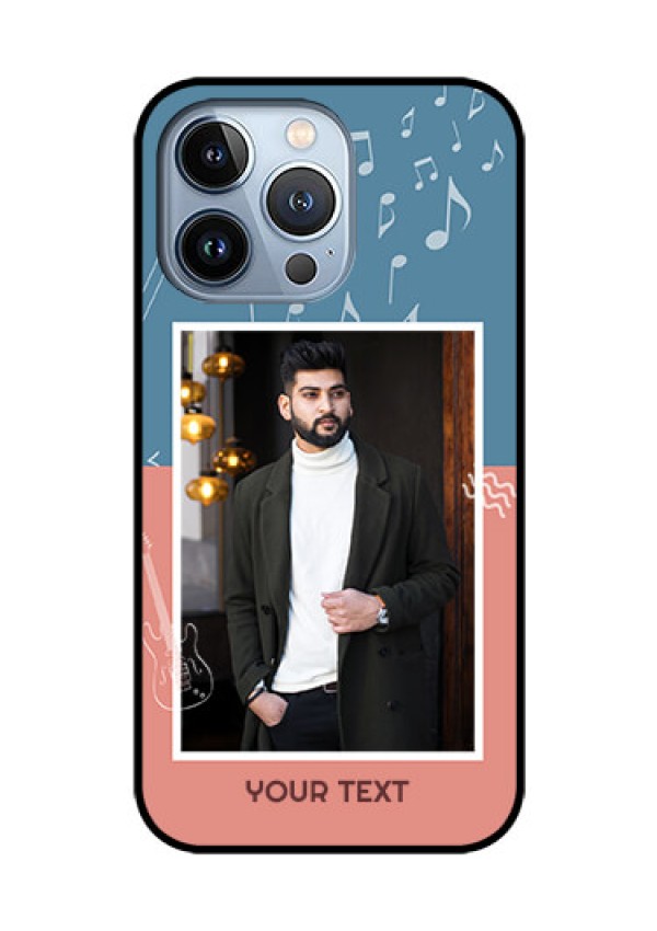 iPhone 13 Pro Photo Printing on Glass Case - with Color Musical Note Design