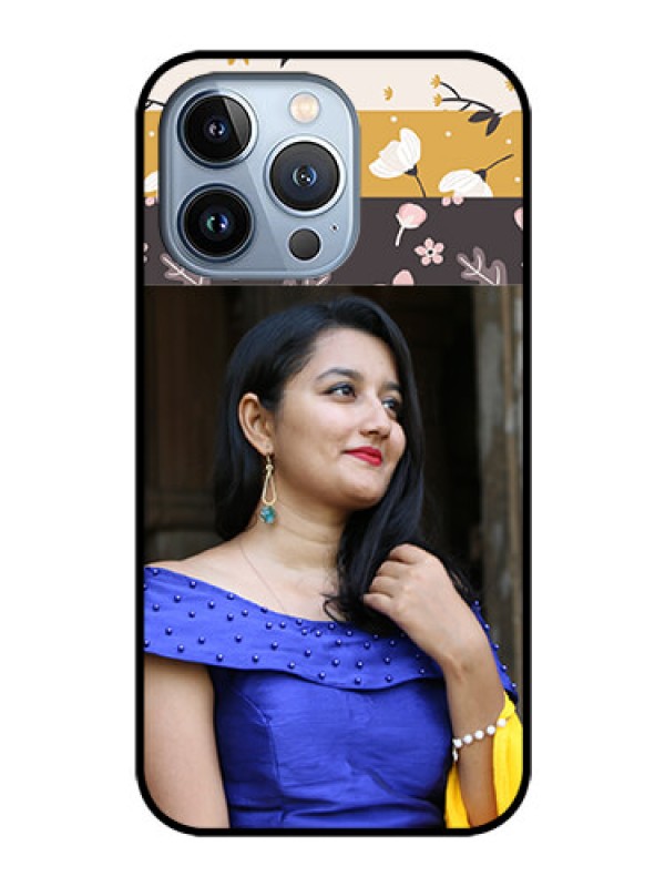Custom iPhone 13 Pro Custom Glass Phone Case - Stylish Floral Design