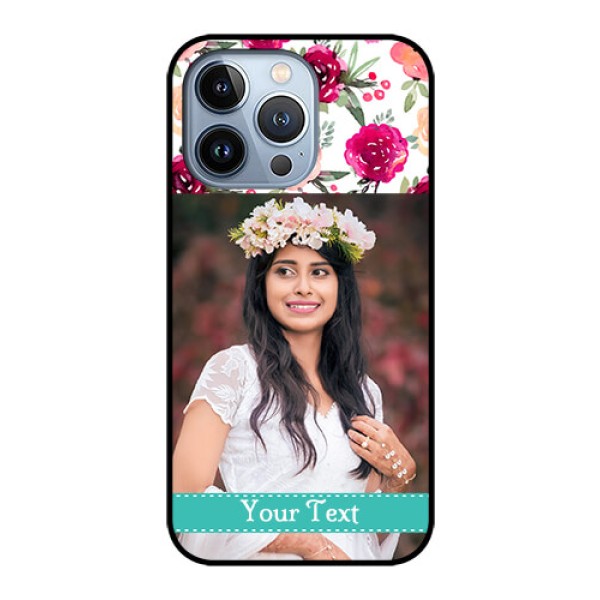 iPhone 13 Pro Custom Glass Phone Case - Watercolor Floral Design iPhone 13 Pro Custom Glass Phone Case - Watercolor Floral Design